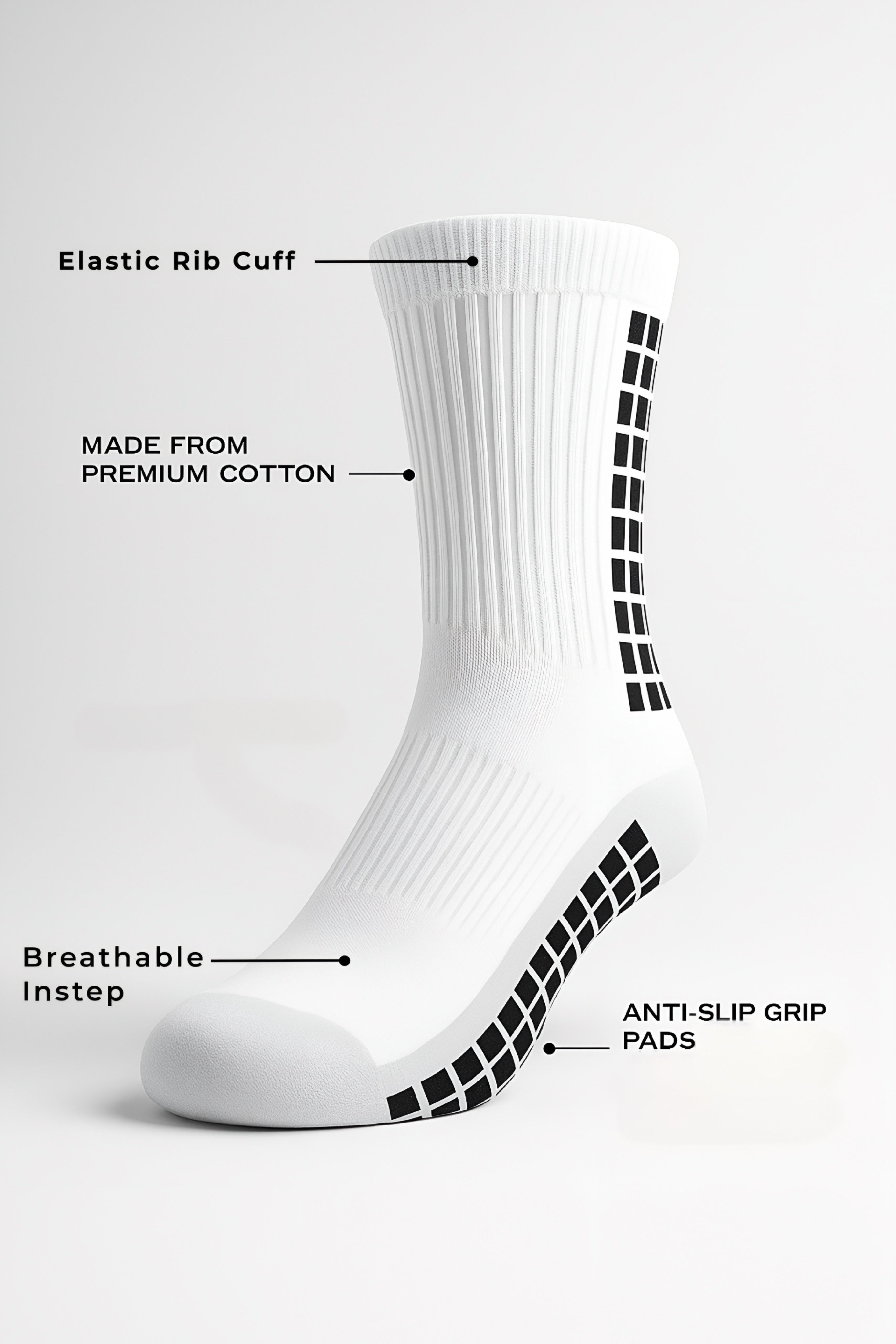 4 Pairs Grip Sport Socks by GripX™