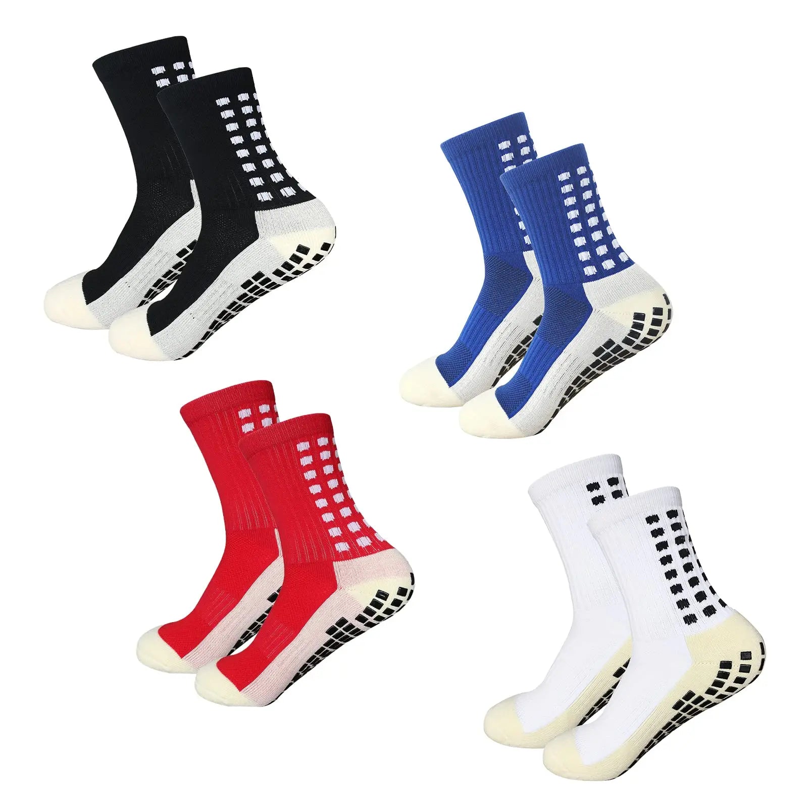 4 Pair Men'S Soccer Socks anti Slip Non Slip Grip Pads for Football Basketball Sports Grip Socks