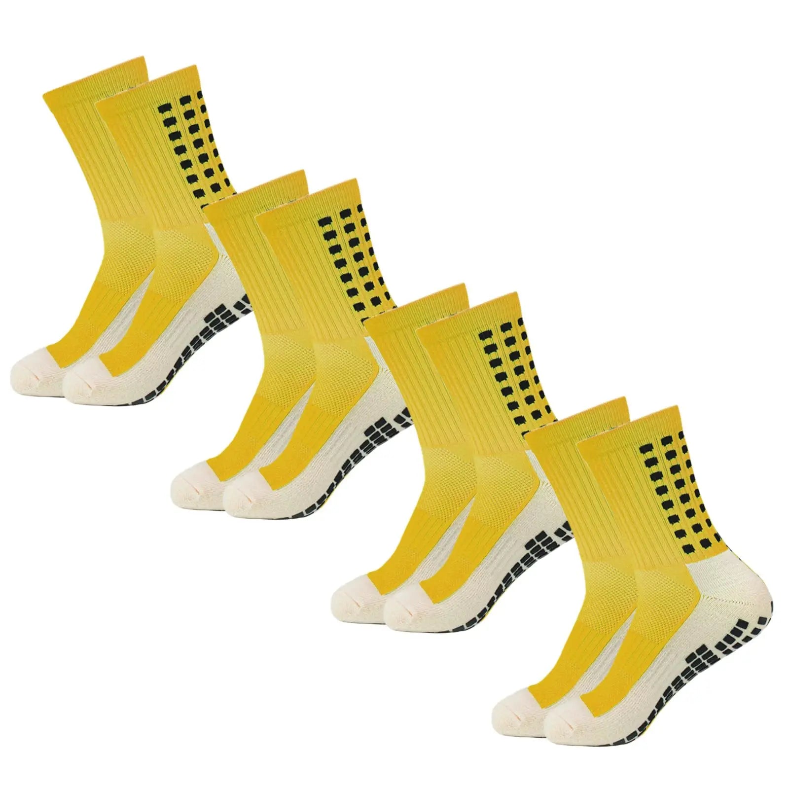 4 Pair Men'S Soccer Socks anti Slip Non Slip Grip Pads for Football Basketball Sports Grip Socks
