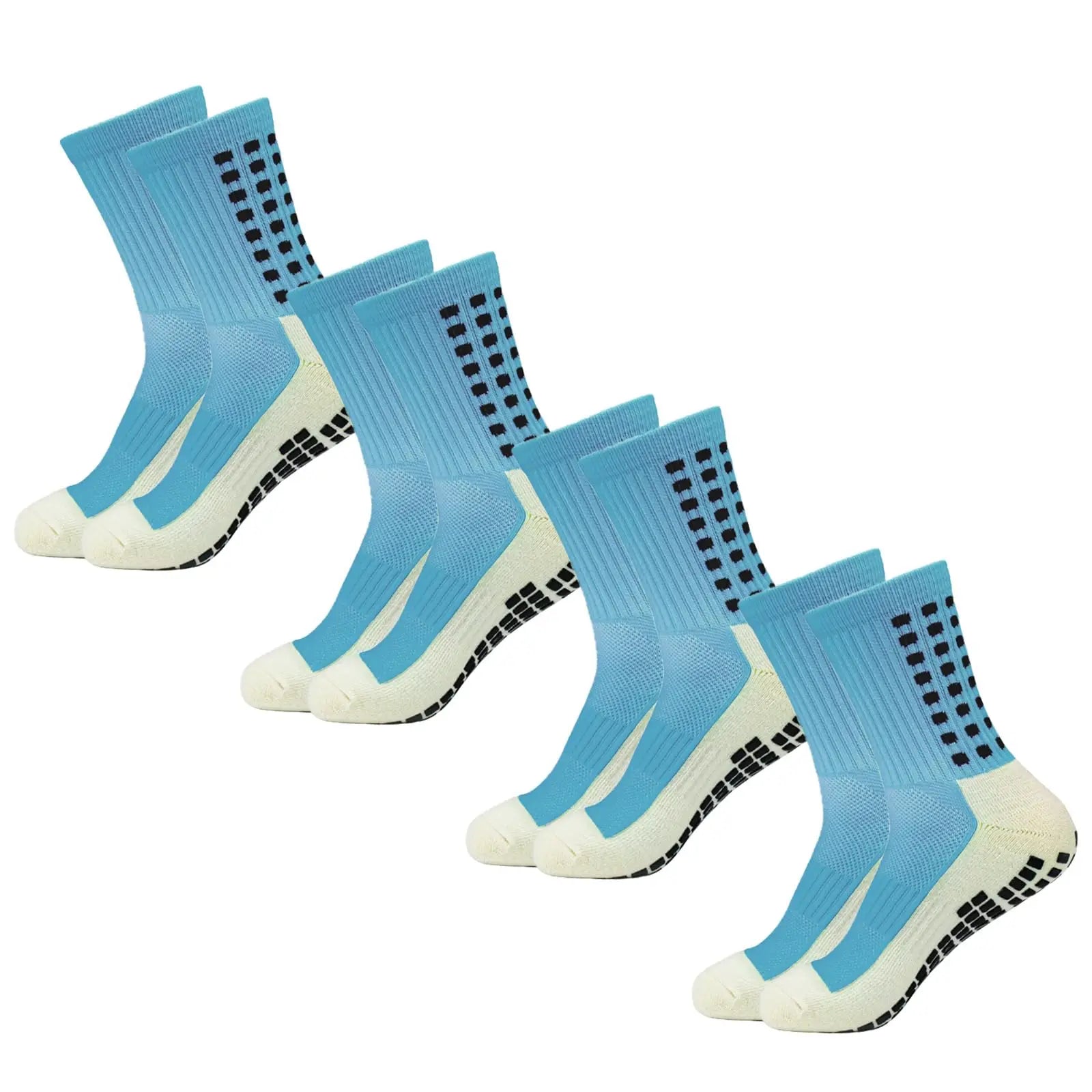4 Pair Men'S Soccer Socks anti Slip Non Slip Grip Pads for Football Basketball Sports Grip Socks