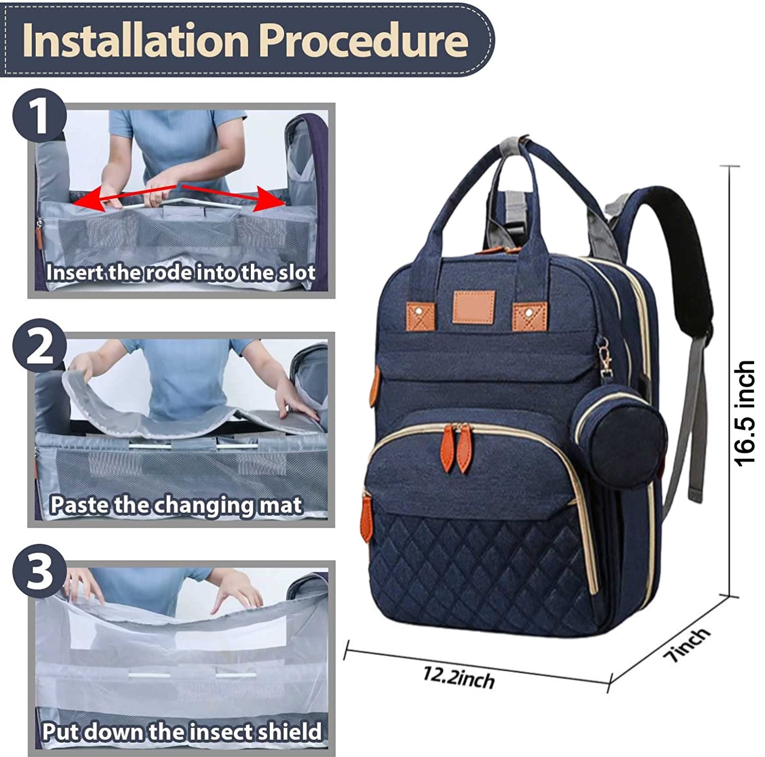 Baby essentials diaper Backpack by sunshine