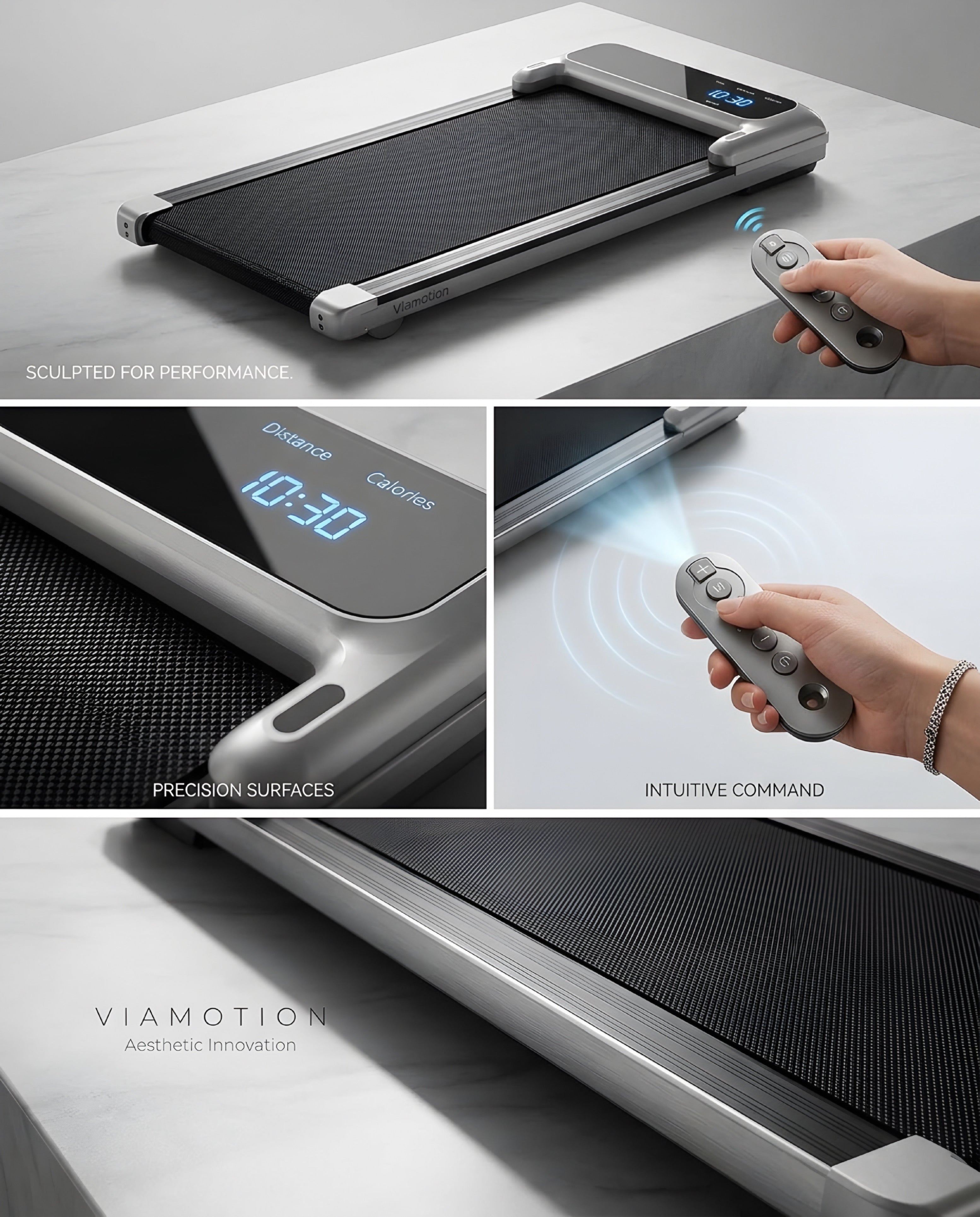 Portable Walking Pad Treadmill with Incline for Home Fitness & Under Office Desk Walking