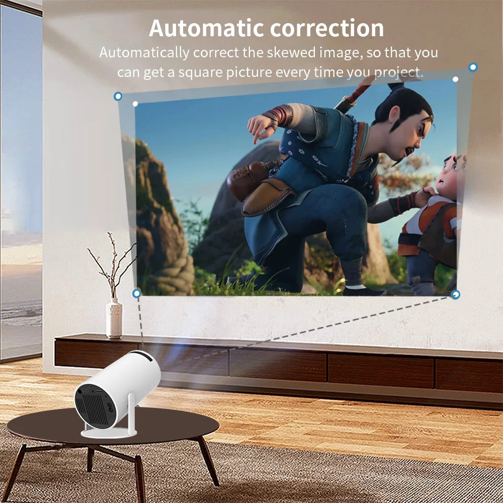 Projector 4K 1080P Support with Bluetooth and Wifi 6, Auto Correction/Focus, Mini Projector Smart for Movie Projection