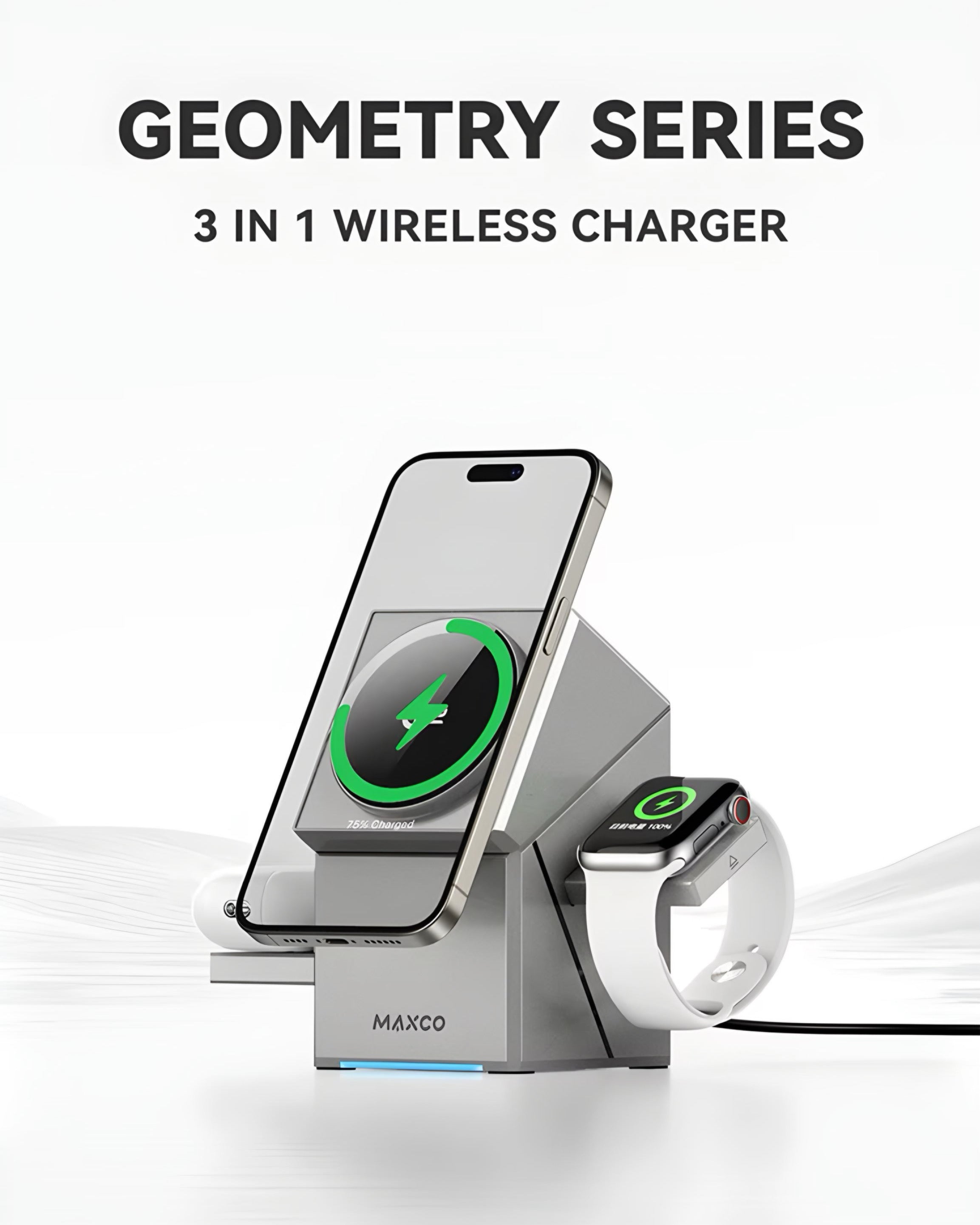 MagTwist™ 3 in 1 Magnetic Rotating Wireless Charger Station Stand