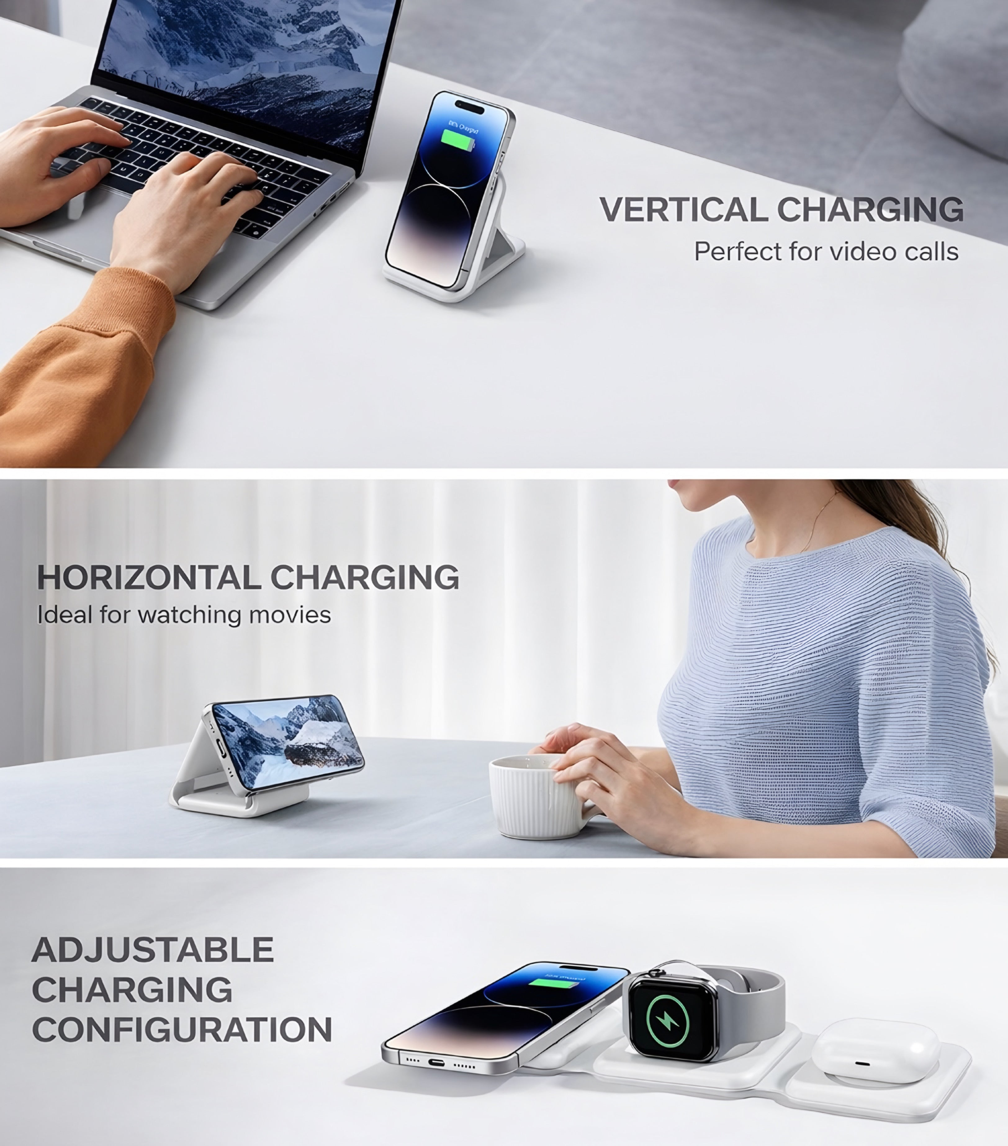 SyncPad™ 3 in 1 Foldable Wireless Charger
