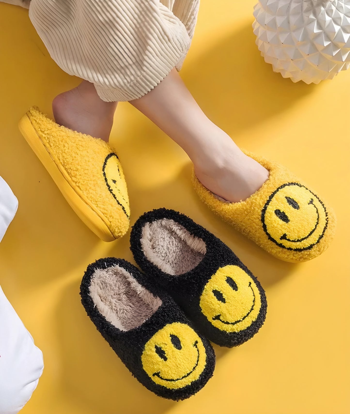 Smiley face Fluffy Slippers