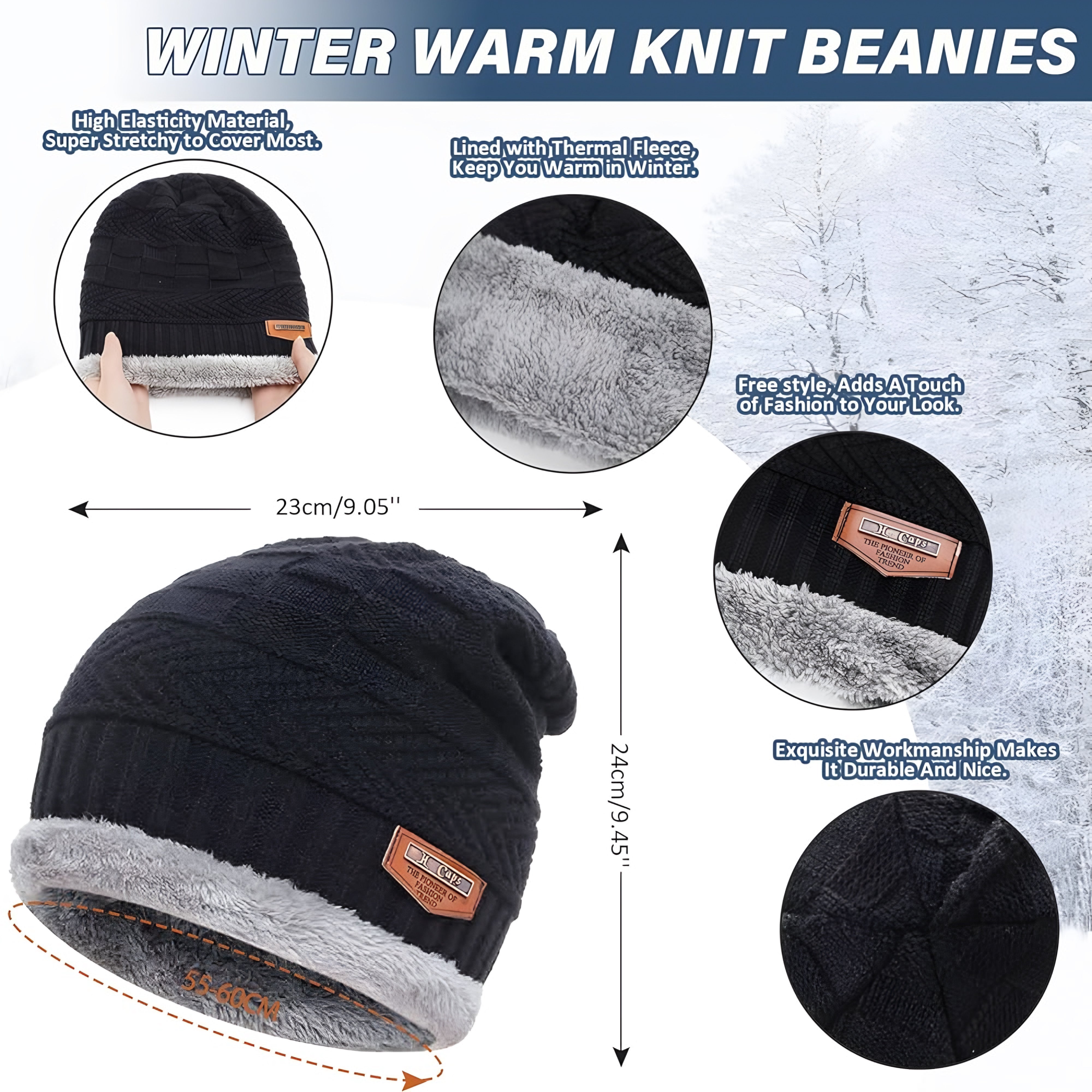 Winter Unisex Knit Beanie/ Neck Warmer Set by SungBeanie™