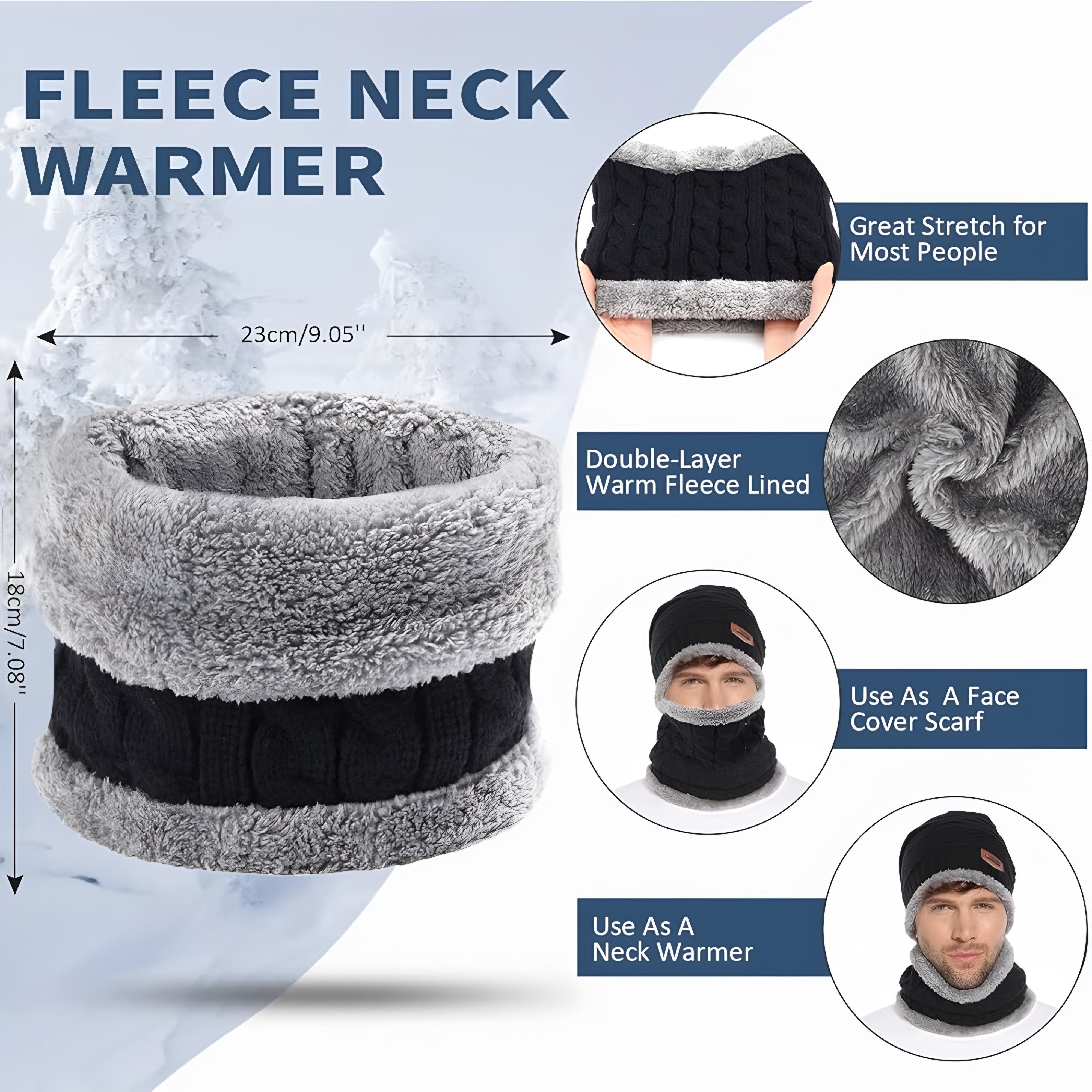 Winter Unisex Knit Beanie/ Neck Warmer Set by SungBeanie™