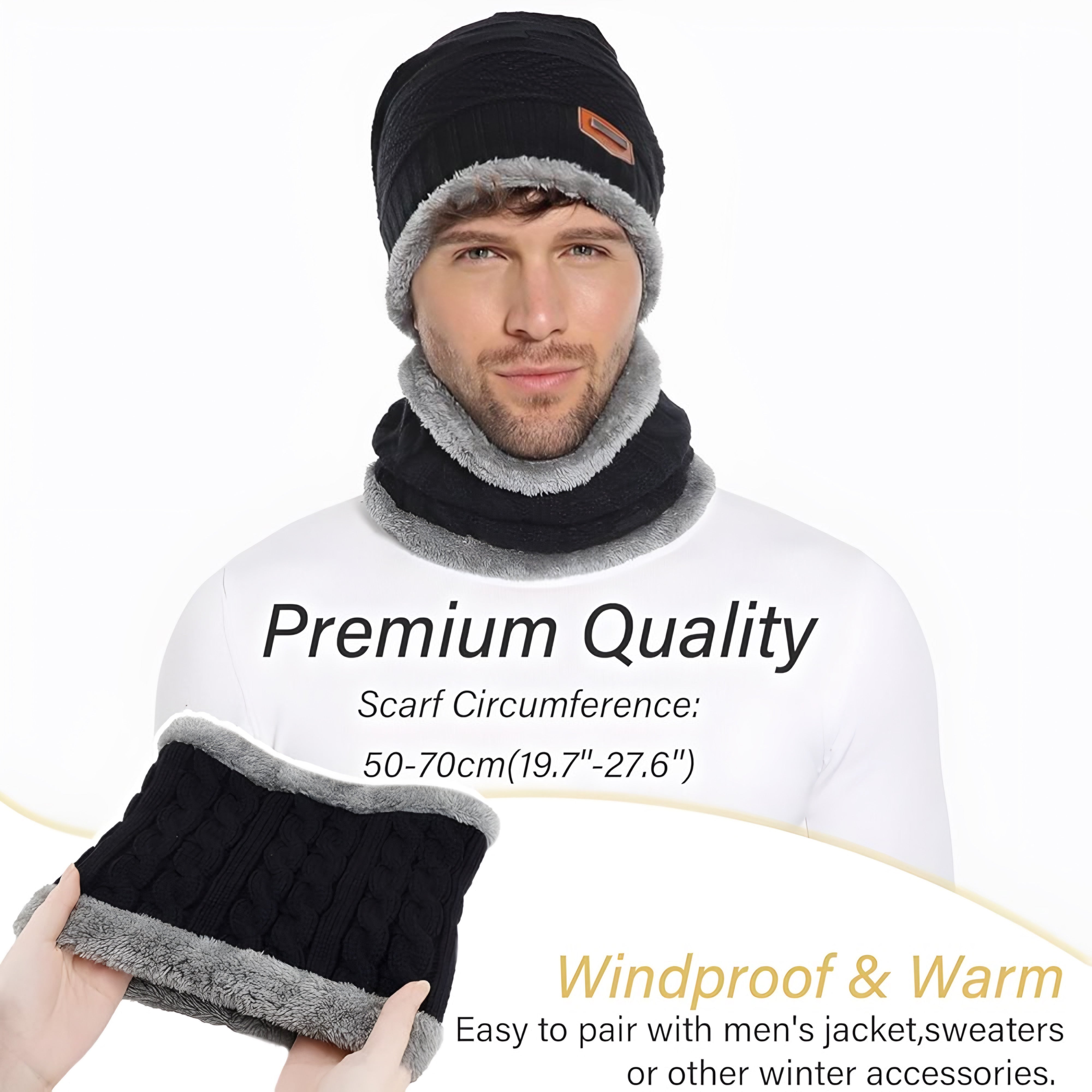 Winter Unisex Knit Beanie/ Neck Warmer Set by SungBeanie™