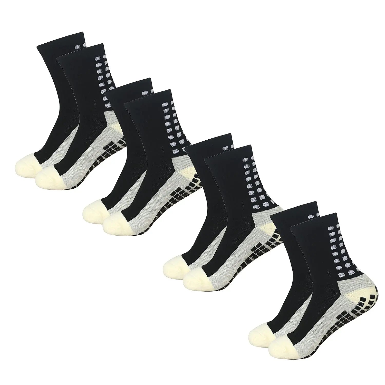 4 Pair Men'S Soccer Socks anti Slip Non Slip Grip Pads for Football Basketball Sports Grip Socks