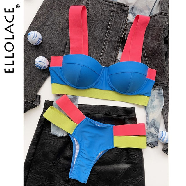 Patchwork Sexy Swimwear by Ellolace