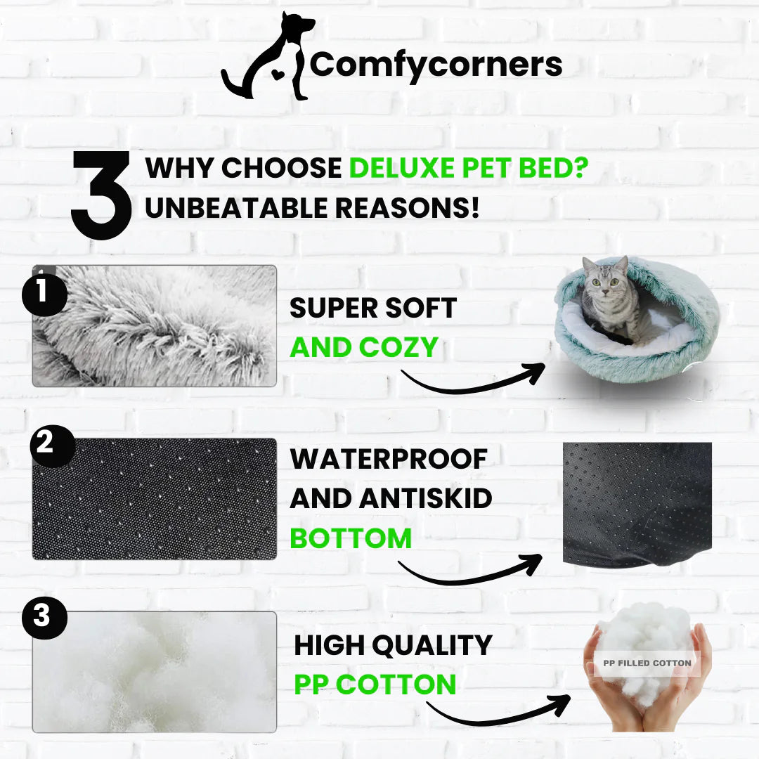 Soft Deluxe Plush Pet Bed By COMFYCORNER