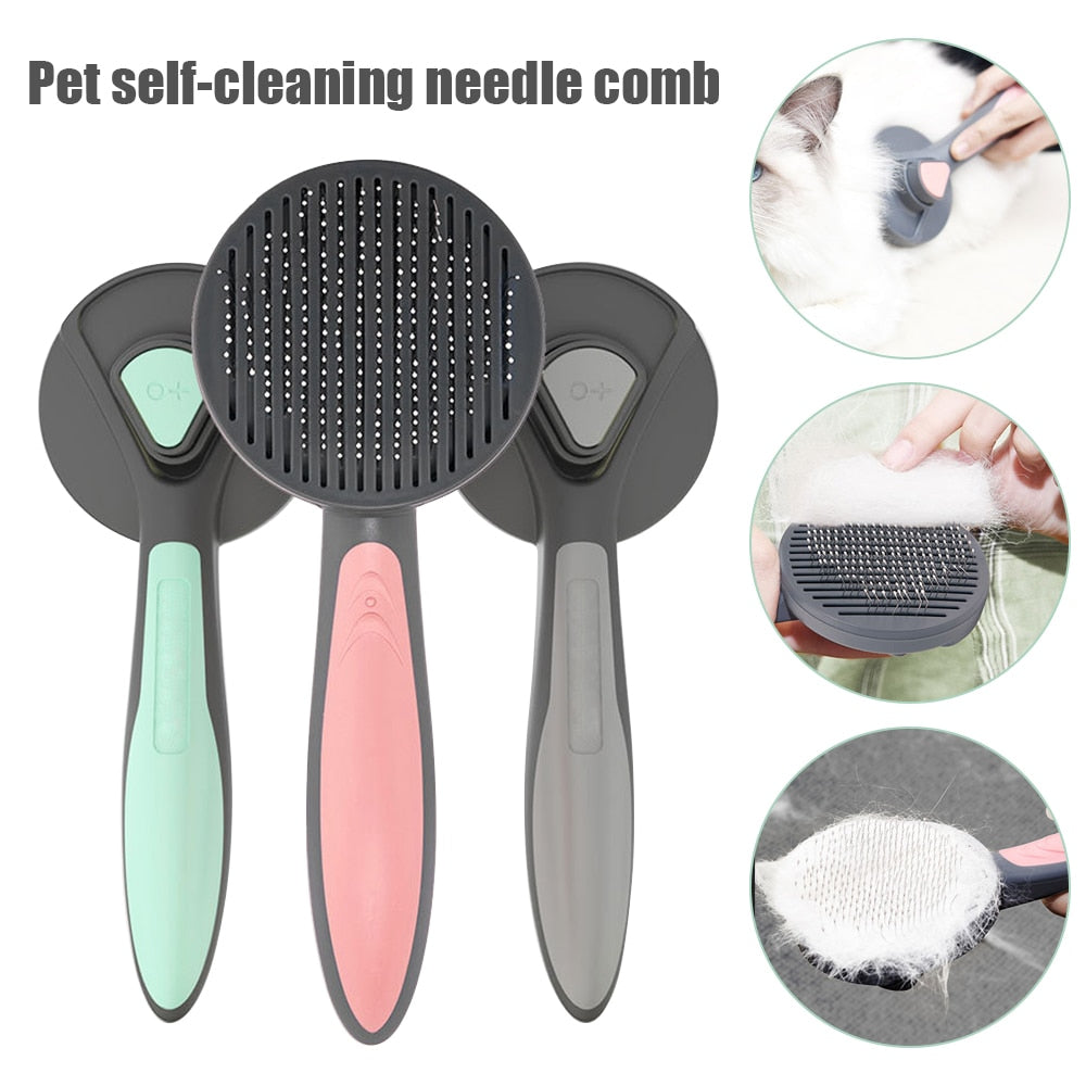 PAKEWAY Self Cleaning Grooming Pet Brush