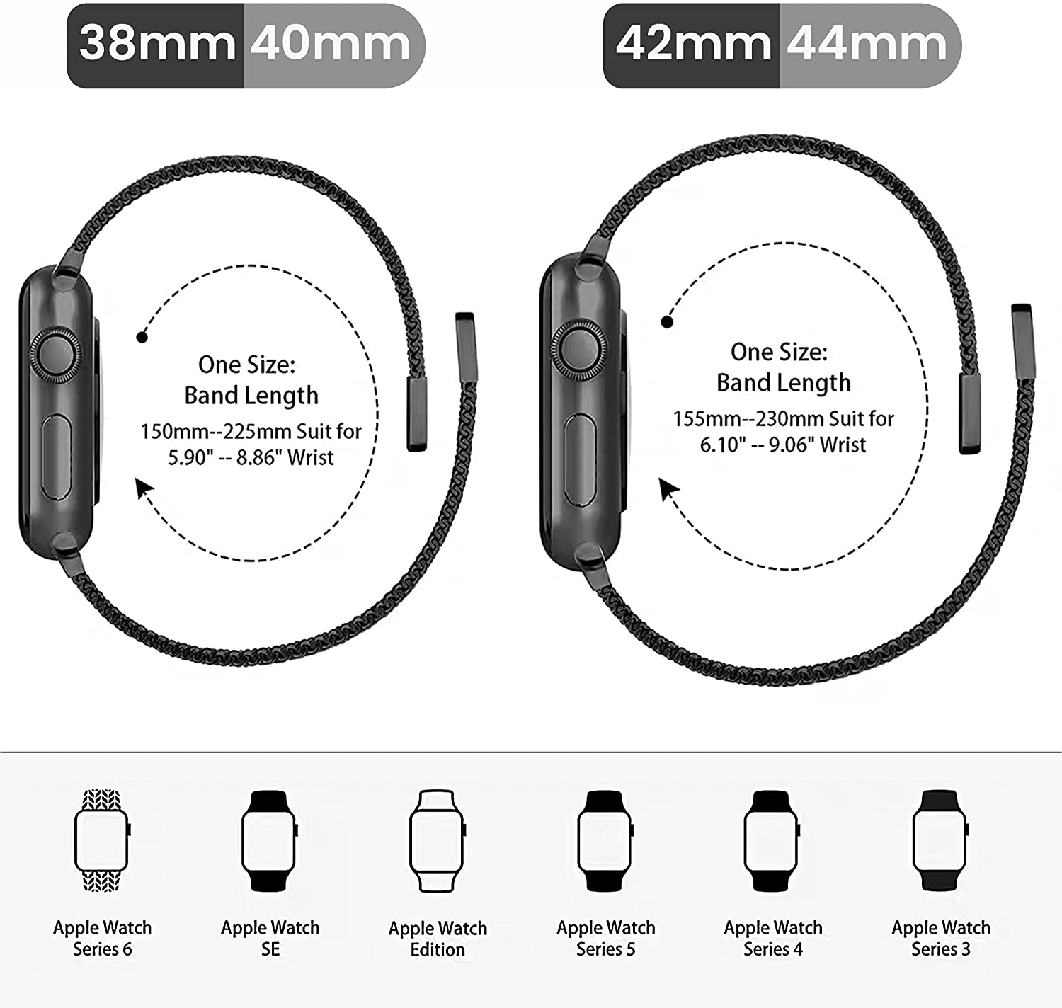 Magnetic Double Section Strap for apple watch