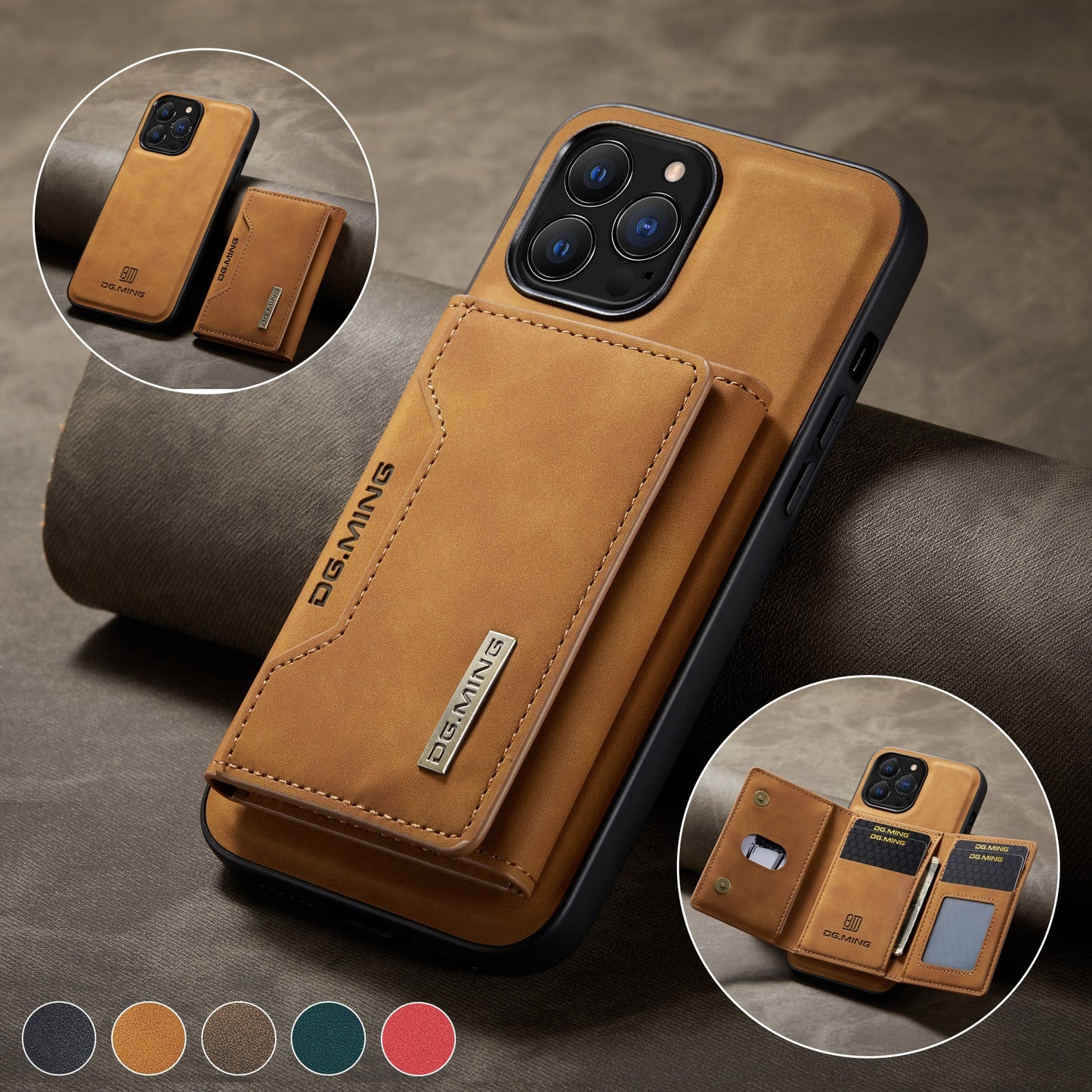 Iphone 2 In 1 Detachable Magnetic Leather Case