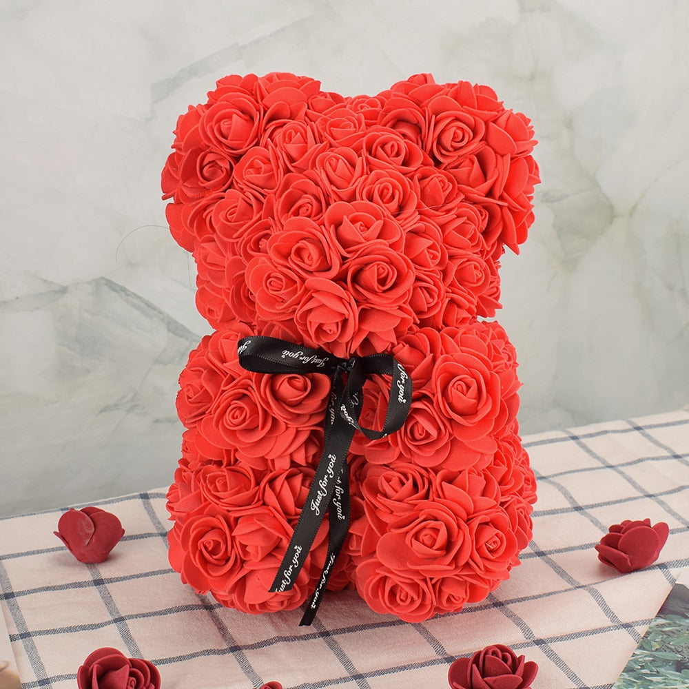 Artificial Flower Valentine's Day Rose Bear